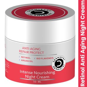 Dermistry Anti Ageing Repair Protect Moisturizer Night Cream I Retinol Hyaluronic Acid Biotin Vitamin E Green Tea Ext I Fine Lines Wrinkles Reduction I Skin Firming I Men Women 50ml