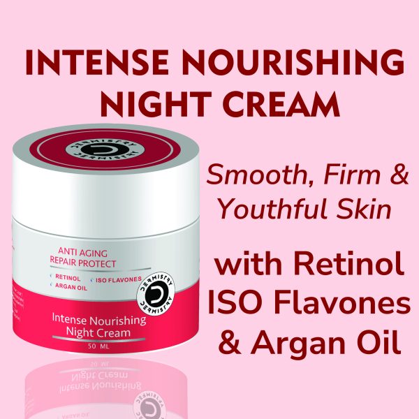 Dermistry Anti Ageing Repair Protect Moisturizer Night Cream I Retinol Hyaluronic Acid Biotin Vitamin E Green Tea Ext I Fine Lines Wrinkles Reduction I Skin Firming I Men Women 50ml - Image 2