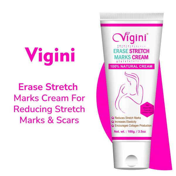 Vigini Natural Erase Stretch Marks Scar Removal Cream (100 ml) - Image 2