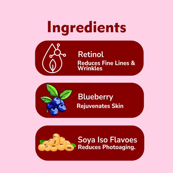 Dermistry Instant & Intense Anti Ageing Face Pack Mask I Firming Lifting Tightening Glowing Skin I Wrinkle Fine Lines Uneven Tone Reduction I Retinol Blueberry Ext Iso Flavones I 50ml - Image 3