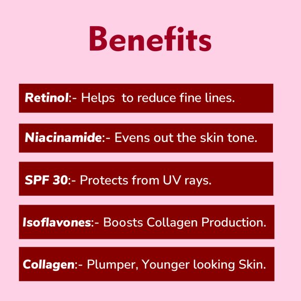 Dermistry Anti Ageing Collagen Builder SPF30 Retinol Hyaluronic Acid Sun Block Day Face Moisturizer Cream I Lifts Fine Lines & Wrinkles I Hydrating Skin Nourishing Age Protect I Firming Renewal 50ml - Image 4