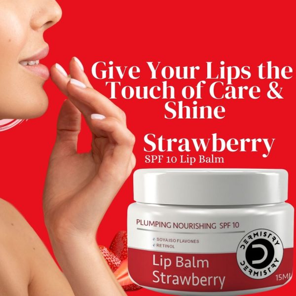 Dermistry Plumping Nourishing SPF10 Glossy Tinted Lip Care Balm Strawberry for Dry Dark Pigmented Chapped Lips I Shea Butter I Retinol I Coconut Oil I Moisturization Smoothening I Glossy Finish Soft Pink Lips Women 15ml - Image 5