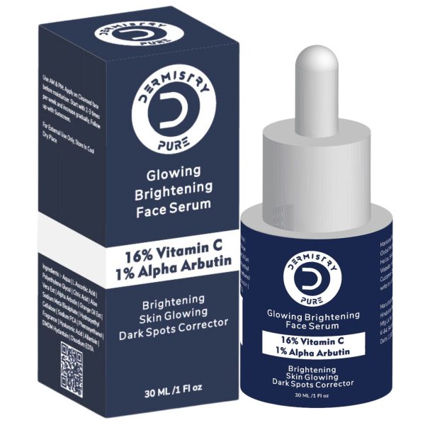 Dermistry 16% Vitamin C 1% Alpha Arbutin Skin Lightening Brightening Instant Glowing Fairness Face Serum for Removes Pigmentation Dull Skin Dark Spots Correcting Skin Radiance Sun Damage Repair 30 ml - Image 6