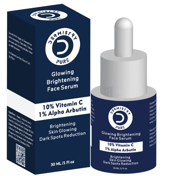 Dermistry Pure 10% Vitamin C 1% Alpha Arbutin Skin Lightening Brightening Instant Glowing Fairness Face Serum for Removes Dull Skin Pigmentation Dark Spots Correcting Skin Radiance Repair Sun Damage - Image 6