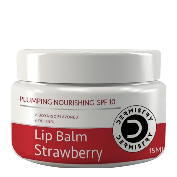 Dermistry Plumping Nourishing SPF10 Glossy Tinted Lip Care Balm Strawberry for Dry Dark Pigmented Chapped Lips I Shea Butter I Retinol I Coconut Oil I Moisturization Smoothening I Glossy Finish Soft Pink Lips Women 15ml