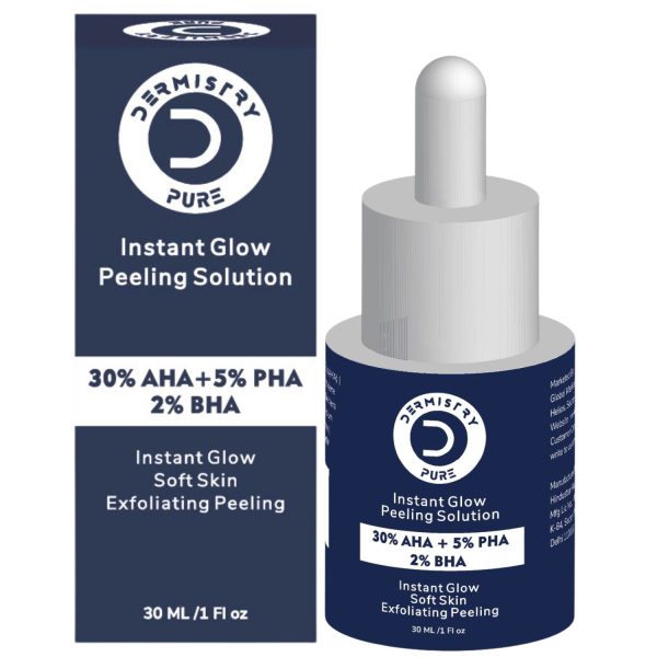 Dermistry Pure 30% AHA + 5% PHA + 2% BHA Skin Lightening Brightening Instant Glowing Smooth Skin Peeling Exfoliating Solution Face Serum For Instant Glow Removes Acne Marks Pigmentation Tan Removal - Image 8