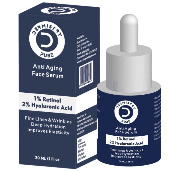 Dermistry Pure 1% Retinol 2% Hyaluronic Acid Anti Aging Skin Firming Tightening Moisturizer Face Serum - Image 7