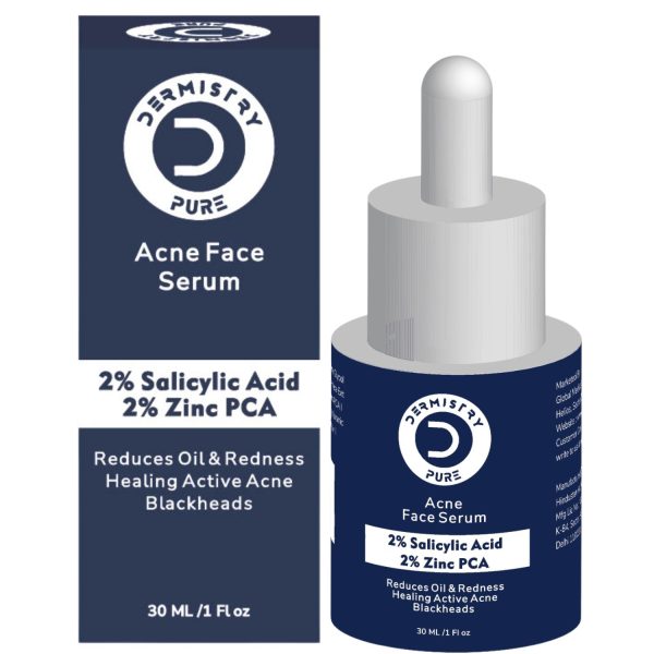 Dermistry Pure 2% Salicylic Acid 2% Zinc Face Serum Oily Acne Prone Skin Removal Blackheads Whiteheads Pimples Scar Marks Healing Redness Dark Spots Removes Excess Sebum Oil Control UV Protection - Image 8