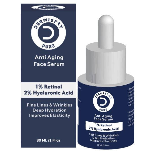 Dermistry Pure 1% Retinol 2% Hyaluronic Acid Anti Aging Skin Firming Tightening Moisturizer Face Serum - Image 8