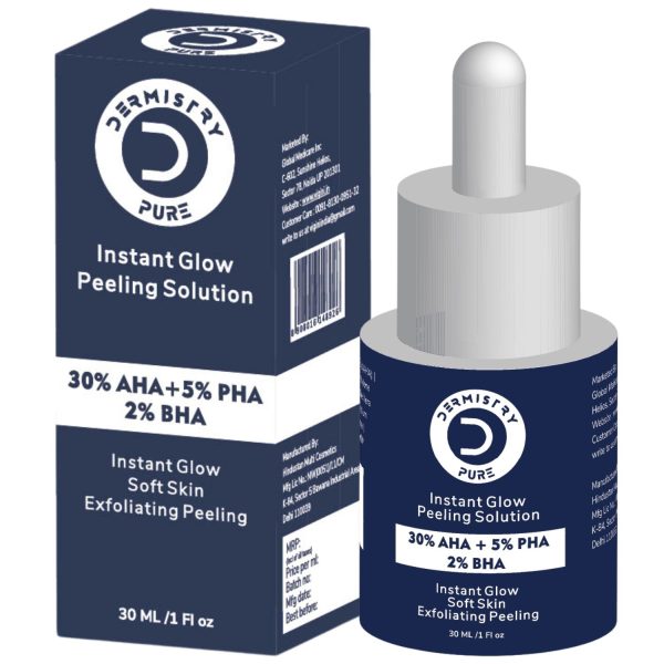 Dermistry Pure 30% AHA + 5% PHA + 2% BHA Skin Lightening Brightening Instant Glowing Smooth Skin Peeling Exfoliating Solution Face Serum For Instant Glow Removes Acne Marks Pigmentation Tan Removal - Image 7