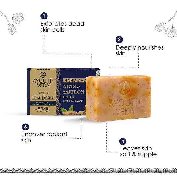 Aimil Nuts & Saffron Luxury Handmade Castile Soap (100 gm) - Image 2