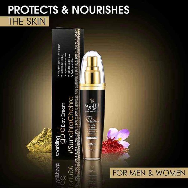Aimil Sparkling Gold Day Cream With 24k Gold & Saffron (50 gm) - Image 3