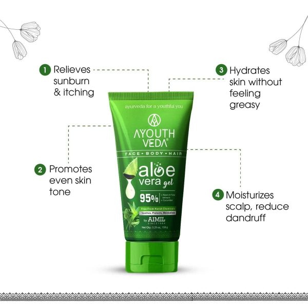 Ayouthveda Aloe Vera Gel for Face, Hair & Body (150 Gm) - Image 4