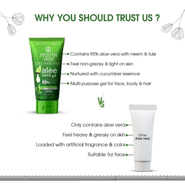 Ayouthveda Aloe Vera Gel for Face, Hair & Body (150 Gm) - Image 6