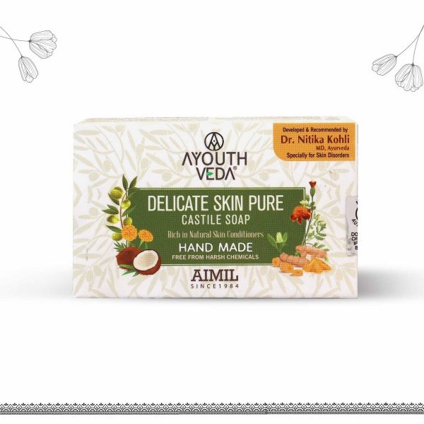 Ayouthveda Delicate Skin Pure Handmade Castile Soap With Neem & Tulsi (110 Gm) - Image 2