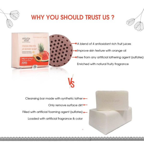 Ayouthveda Fresh Fruit & Honey Soap (100 Gm) - Image 8