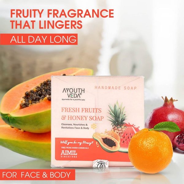 Ayouthveda Fresh Fruit & Honey Soap (100 Gm) - Image 2