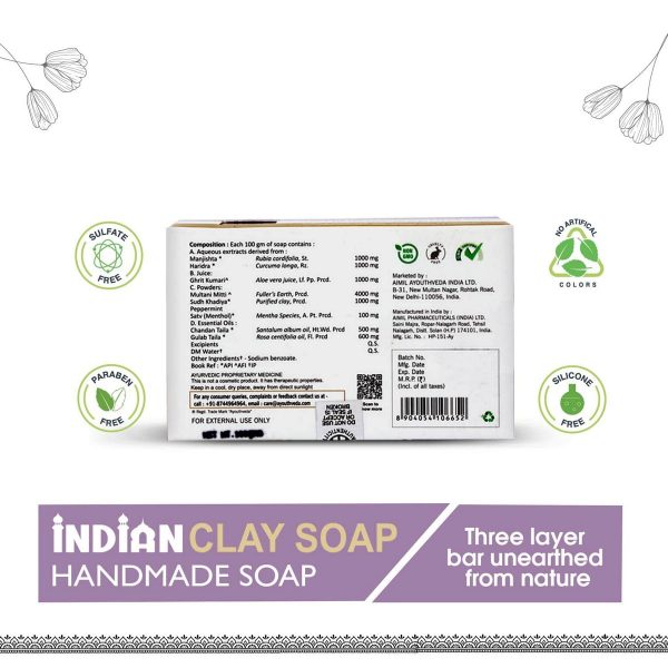 Ayouthveda Indian Clay Handmade Soap With Multani Mitti (100 Gm) - Image 5