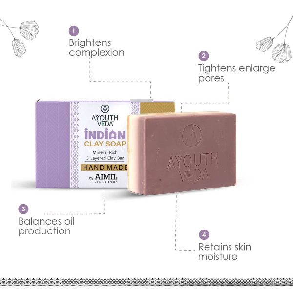 Ayouthveda Indian Clay Handmade Soap With Multani Mitti (100 Gm) - Image 3