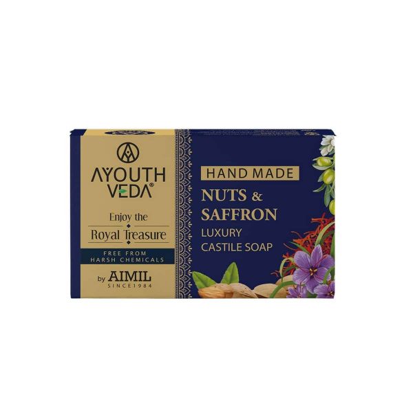 Ayouthveda Nuts & Saffron Luxury Handmade Castile Soap (100 Gm)