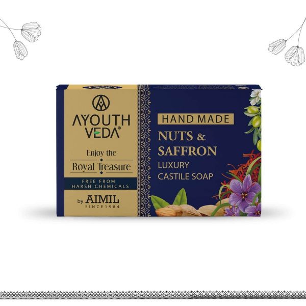 Ayouthveda Nuts & Saffron Luxury Handmade Castile Soap (100 Gm) - Image 2