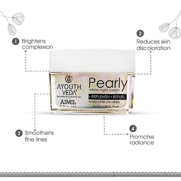 Ayouthveda Pearly White Night Cream (50 Gm) - Image 2