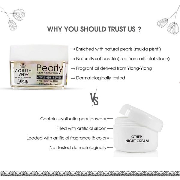 Ayouthveda Pearly White Night Cream (50 Gm) - Image 4