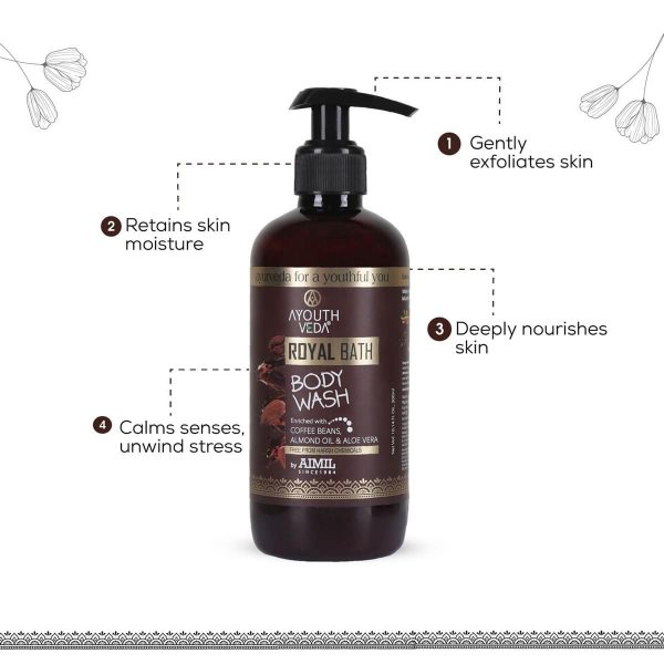 Ayouthveda Royal Bath Body Wash with Coffee & Aloe vera (300 Ml) - Image 2