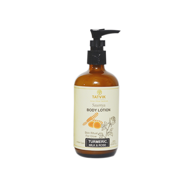 Tatvik Saumya Body Lotion Milk, Turmeric & Rose (250ml) - Image 2