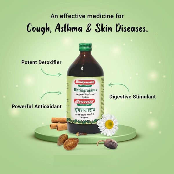 Baidyanath Ayurvedic Bhringrajasava For Hair Growth (450 ml) - Image 7