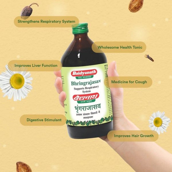 Baidyanath Ayurvedic Bhringrajasava For Hair Growth (450 ml) - Image 6