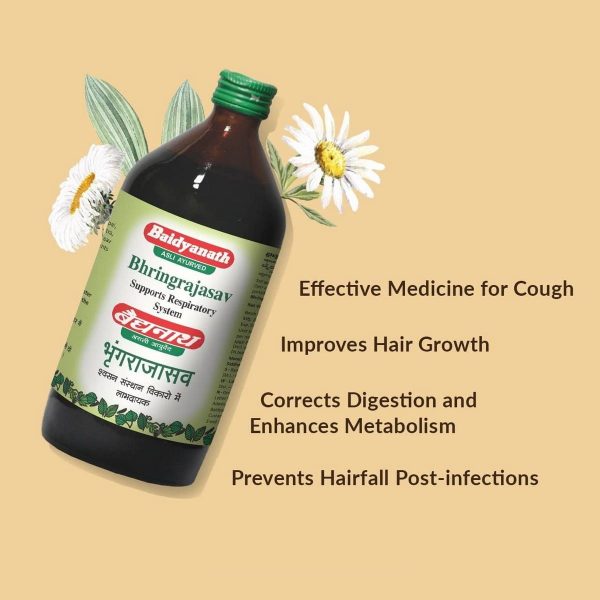 Baidyanath Ayurvedic Bhringrajasava For Hair Growth (450 ml) - Image 4