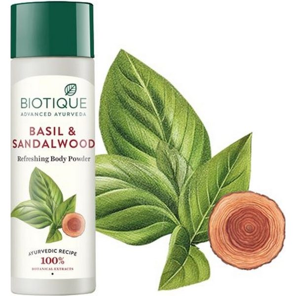 Biotique Basil & Sandalwood Body Powder (150gm) - Image 2