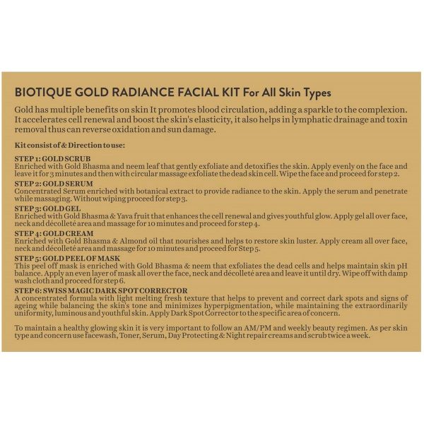 Biotique Radiant Young Skin Gold Facial Kit - Image 2