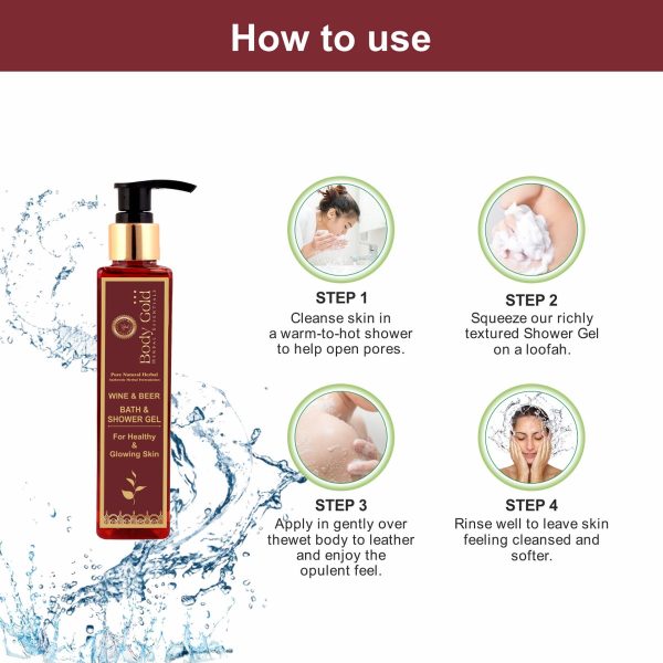 Body Gold Bath & Shower Gel - Wine & Beer (200 Ml) - Image 3