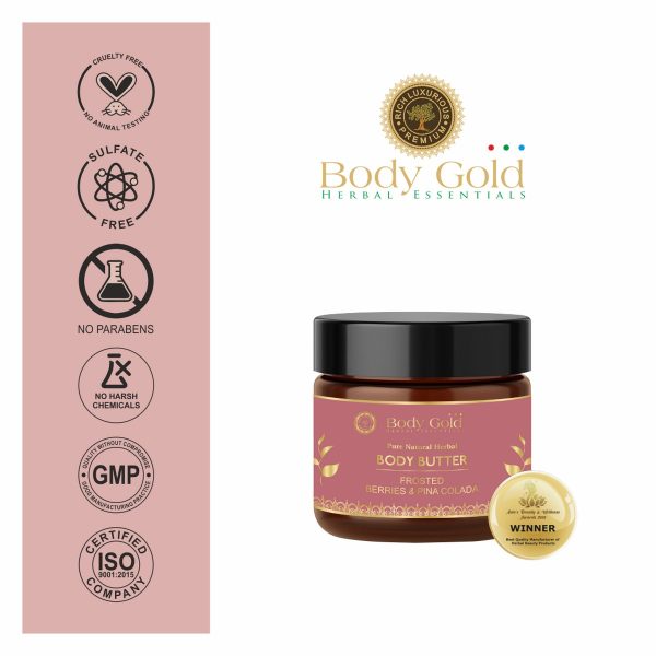 Body Gold Body Butter Cream - Frosted Berries & Pina Colada (100 Gm) - Image 6