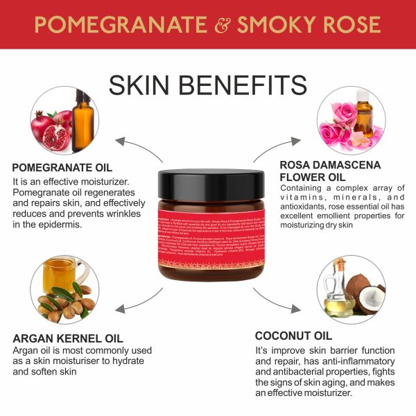Body Gold Body Butter Cream - Pomegranate & Smoky Rose (100 Gm) - Image 6