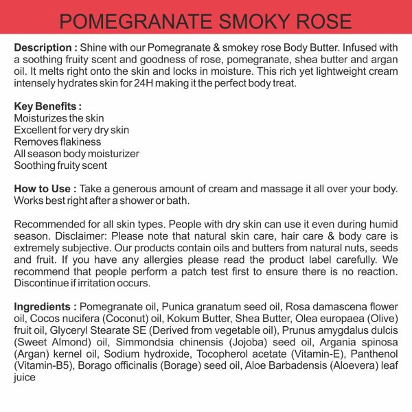 Body Gold Body Butter Cream - Pomegranate & Smoky Rose (100 Gm) - Image 4