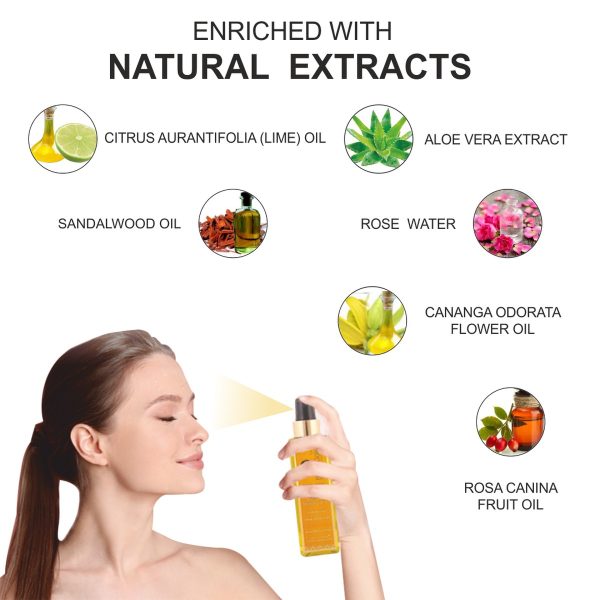 Body Gold De-Stress Face & Body Mist - Kerala Lime & Sandalwood (200 Ml) - Image 6
