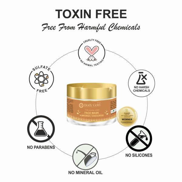Body Gold Face Mask - Kumkumadi & Sandalwood (60 Gm) - Image 4