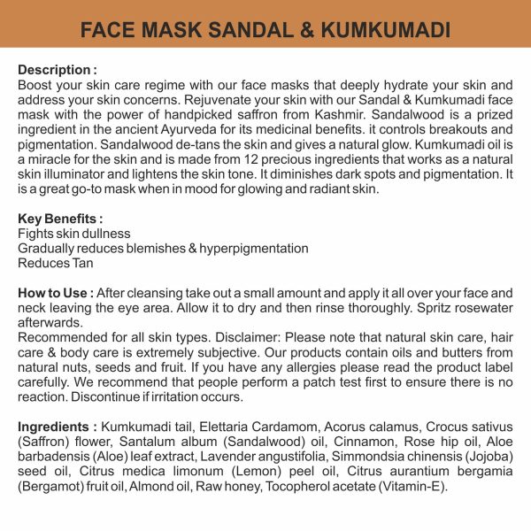 Body Gold Face Mask - Kumkumadi & Sandalwood (60 Gm) - Image 3
