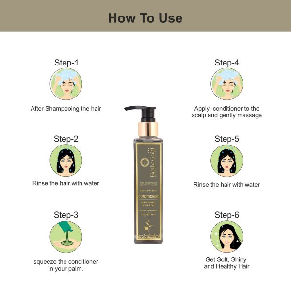 Body Gold Hair Conditioner - Jojoba Rosemary & Coconut Milk (200 ml) - Image 3