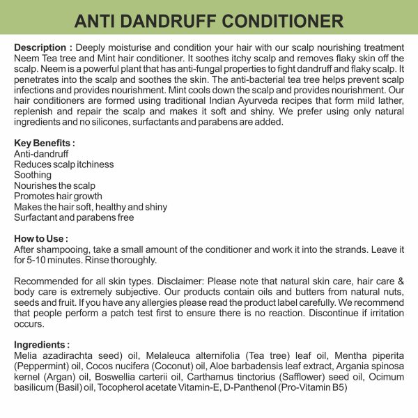 Body Gold Hair Conditioner - Neem Tea Tree & Mint (200 ml) - Image 3