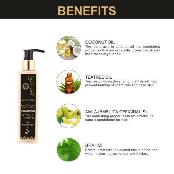 Body Gold Hair Shampoo - Brazilian Keratin Therapy (200 ml) - Image 5