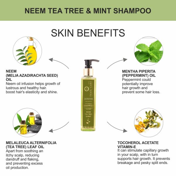 Body Gold Hair Shampoo - Neem Tea Tree & Mint (200 ml) - Image 5
