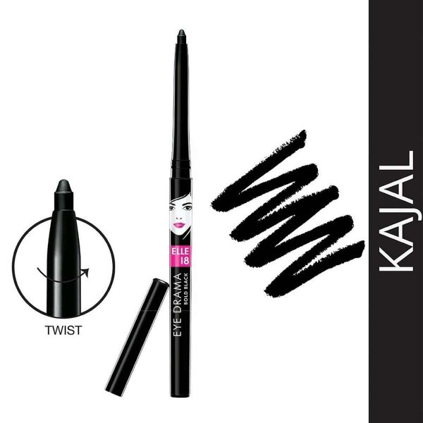 Elle 18 Combo Of Code Red & Eye Drama Kajal Matte Finish - Image 6