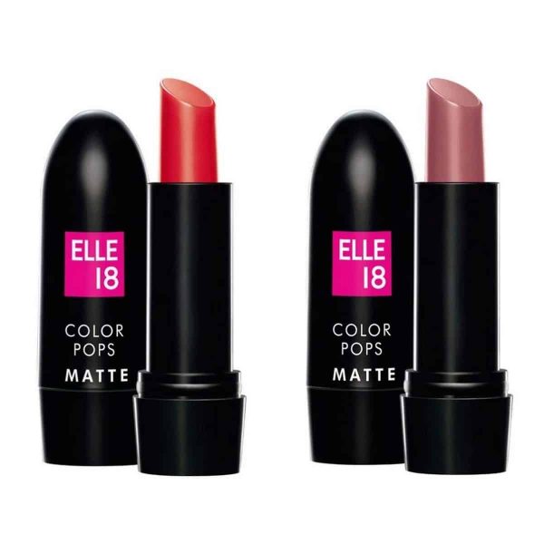 Elle 18 Combo of Color Pop Matte Lip Color Selfie Red and Mauve Dat (4.3g)