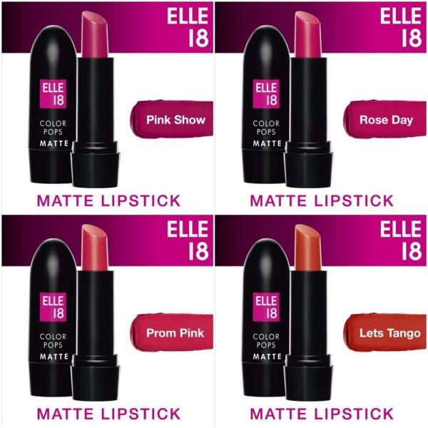 Elle 18 ShopStar Combo Of 4 Color Pop Matte Lip Colour (4.3 g)