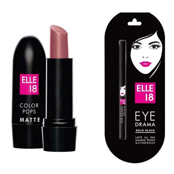 Elle18 Colors Pop Matte Mauve Dat (4.3 g)and Eye Drama Kajal (0.35 g)