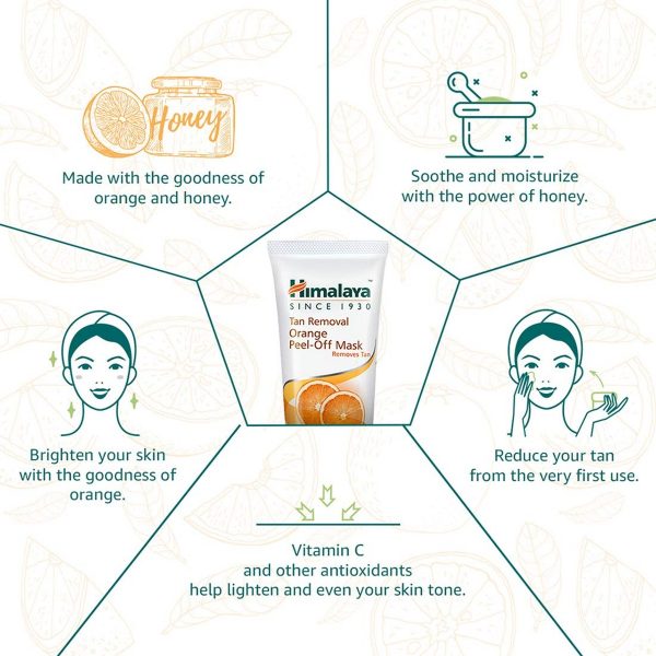 Himalaya Herbals Tan Removal Orange Peel-off Mask (100 gram) - Image 4